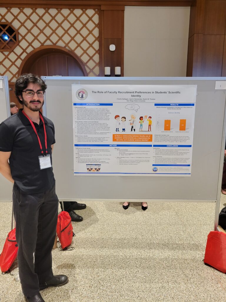 Charlie Gallegos Present “The Role of Faculty Recruitment Preferences in Students’ Scientific Identity” at the SDSU Student Symposium